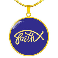 Load image into Gallery viewer, Designs by MyUtopia Shout Out:Faith Fish Christian Faith Personalized Engravable Keepsake Necklace,18k Gold finish on Stainless Steel / No,Necklace
