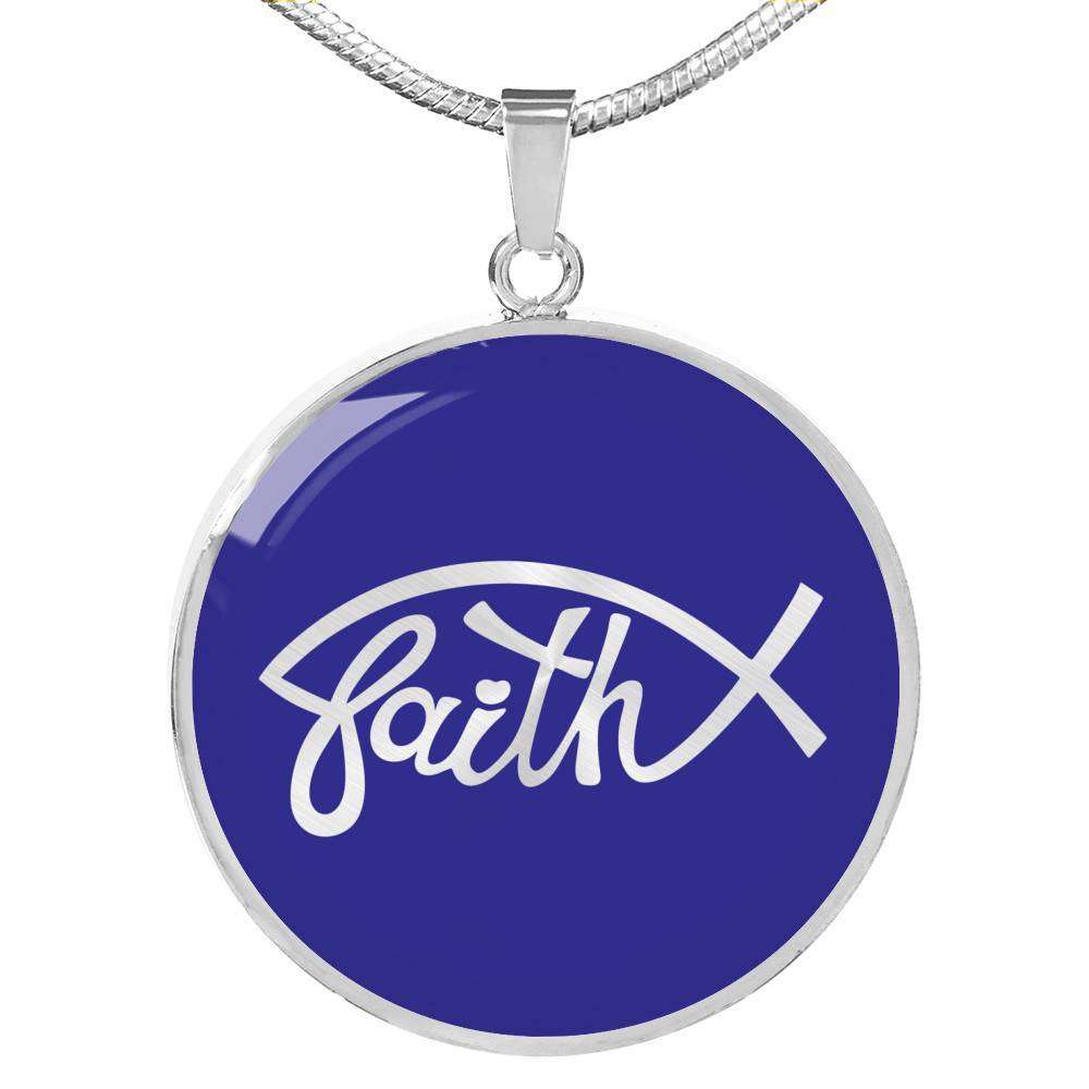 Designs by MyUtopia Shout Out:Faith Fish Christian Faith Personalized Engravable Keepsake Necklace,Stainless Steel / No,Necklace