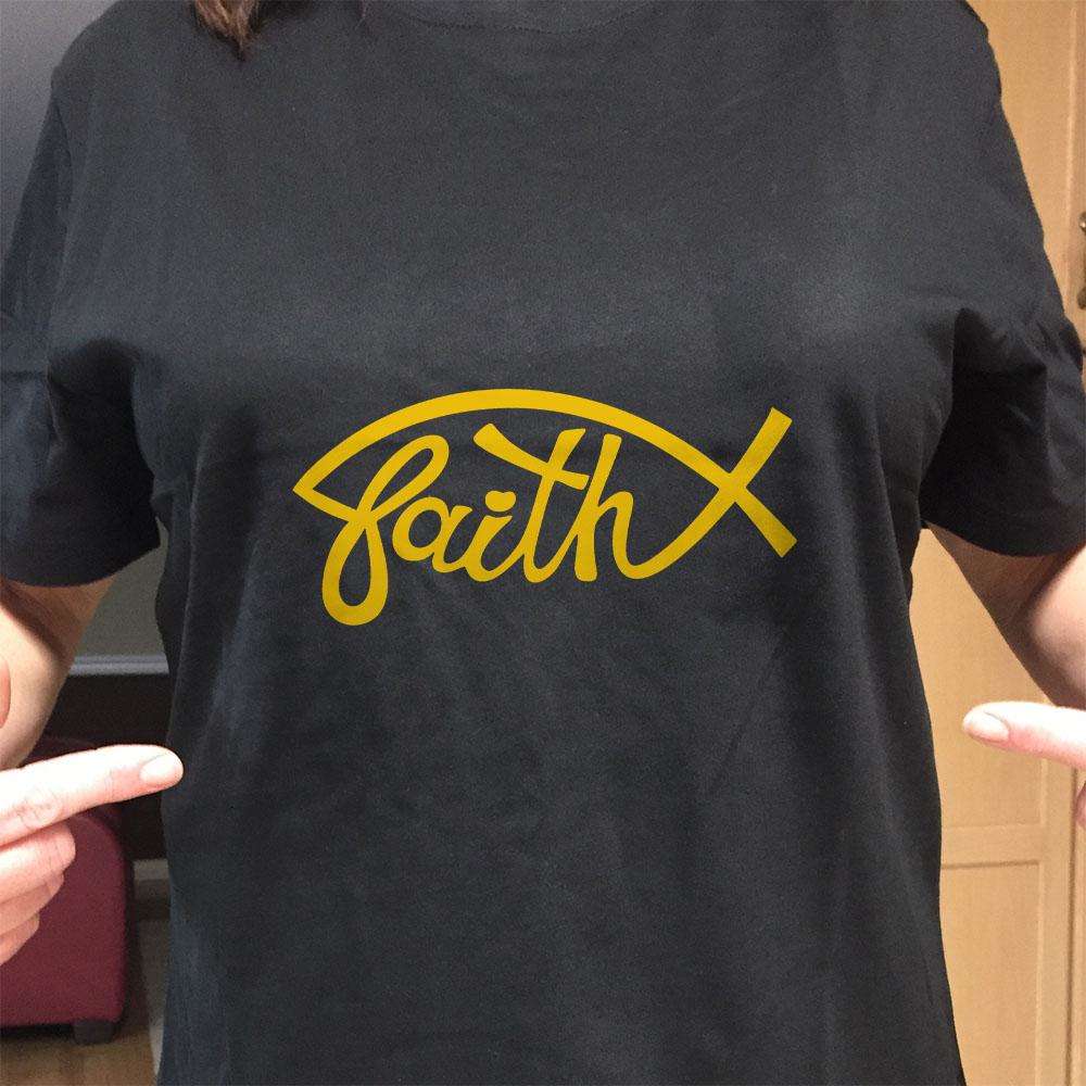 Designs by MyUtopia Shout Out:Faith Fish Christian Faith Unisex T-Shirt
