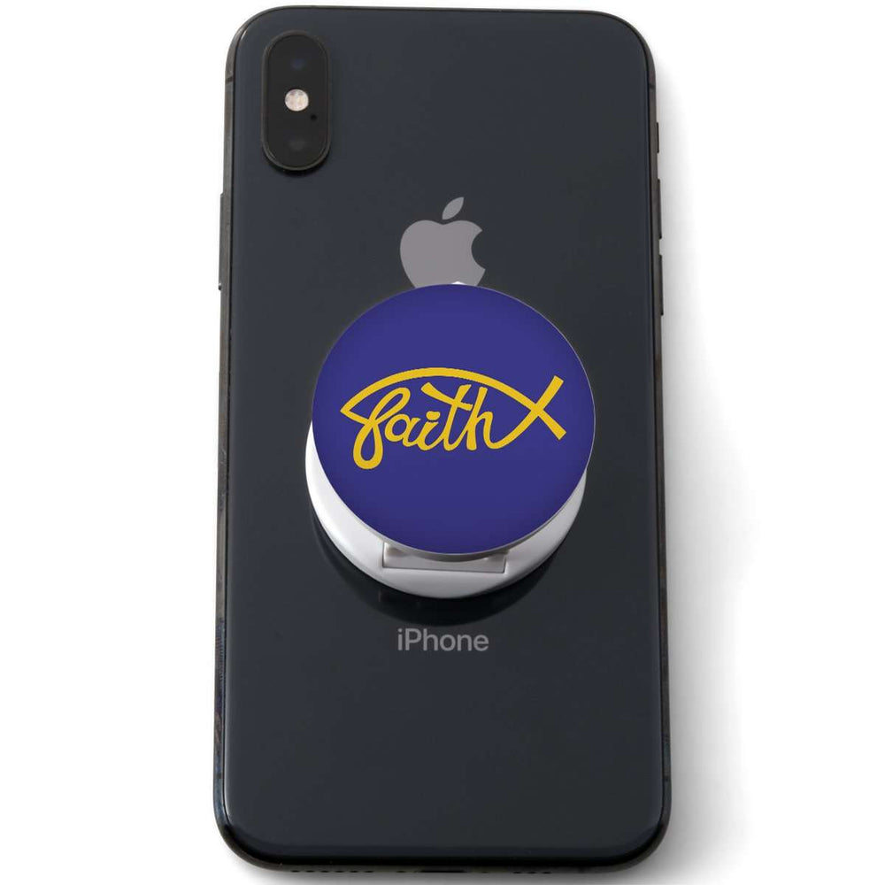Designs by MyUtopia Shout Out:Faith Fish Christian Hinged Phone Grip for Smartphones and Tablets