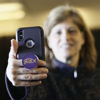 Load image into Gallery viewer, Designs by MyUtopia Shout Out:Faith Fish Christian Hinged Phone Grip for Smartphones and Tablets
