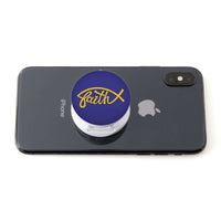 Load image into Gallery viewer, Designs by MyUtopia Shout Out:Faith Fish Christian Hinged Phone Grip for Smartphones and Tablets
