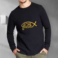 Load image into Gallery viewer, Designs by MyUtopia Shout Out:Faith Fish Christian Long Sleeve T-Shirt
