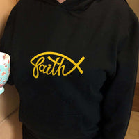 Load image into Gallery viewer, Designs by MyUtopia Shout Out:Faith Fish Christian Pullover Hoodie
