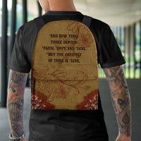 Load image into Gallery viewer, Designs by MyUtopia Shout Out:Faith Hope Love Bible Verse 1 Corinthians 13:13 Country Western Backpack
