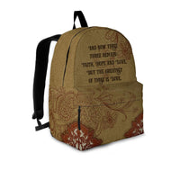 Load image into Gallery viewer, Designs by MyUtopia Shout Out:Faith Hope Love Bible Verse 1 Corinthians 13:13 Country Western Backpack
