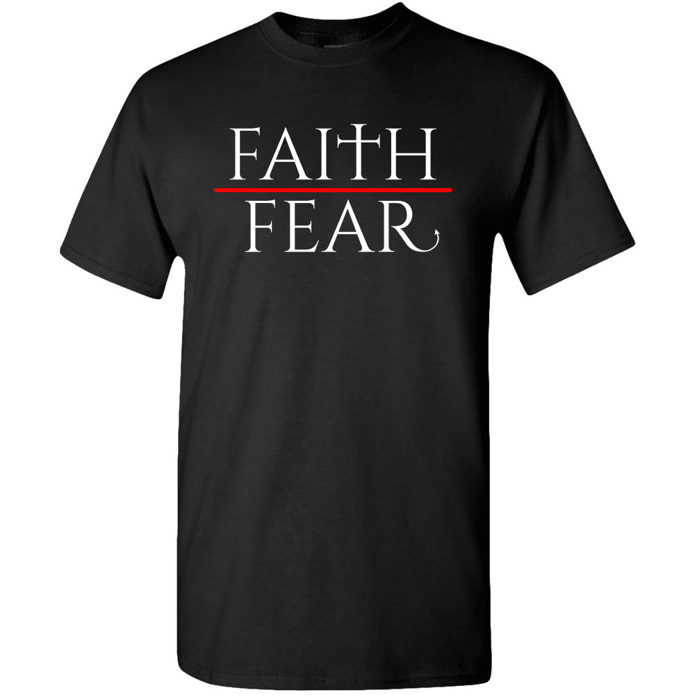 Designs by MyUtopia Shout Out:Faith over Fear Adult Unisex T-Shirt,S / Black,Adult Unisex T-Shirt