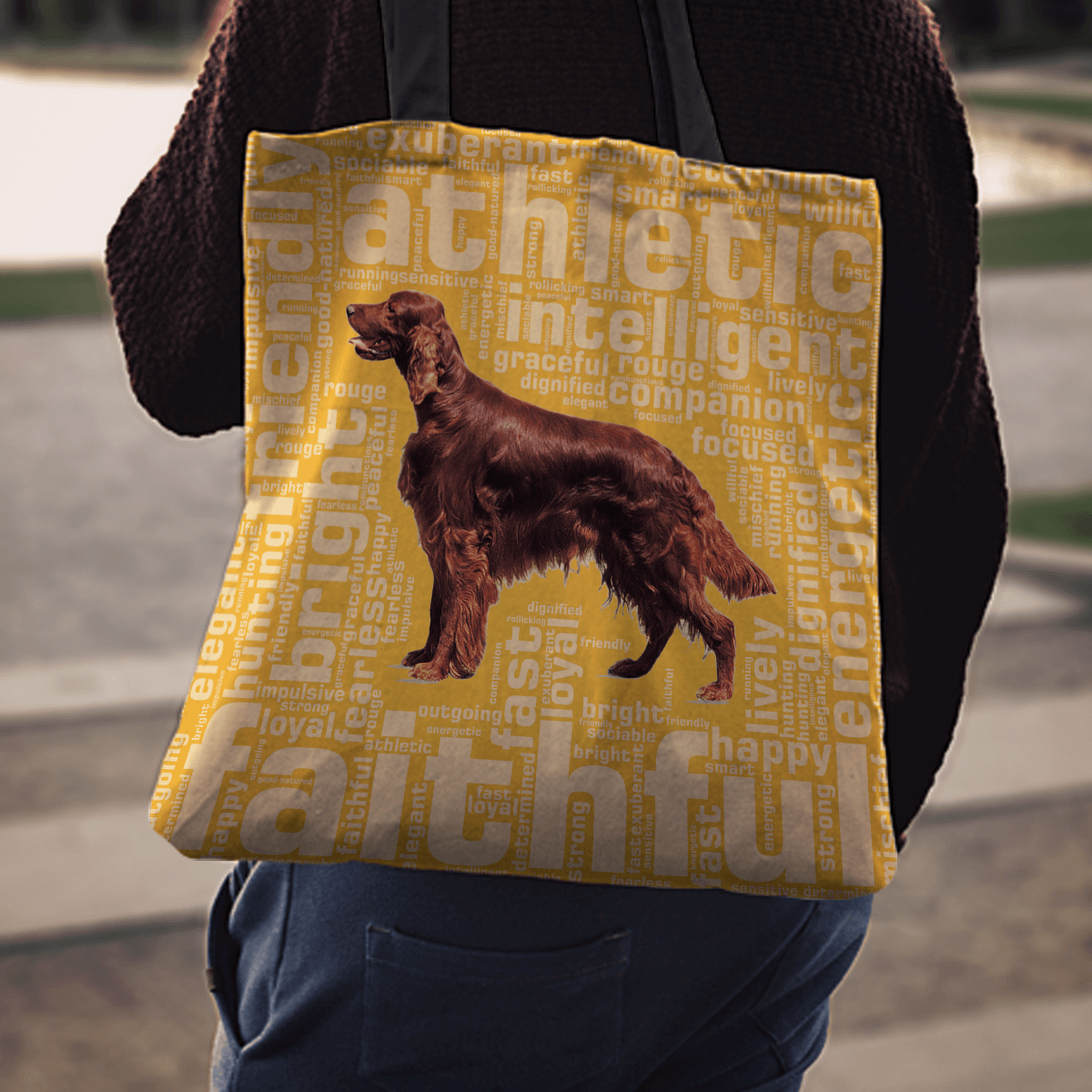 Designs by MyUtopia Shout Out:Faithful Irish Setter Fabric Totebag Reusable Shopping Tote - Just Pay Shipping