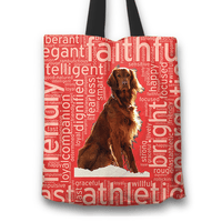 Load image into Gallery viewer, Designs by MyUtopia Shout Out:Faithful Irish Setter Fabric Totebag Reusable Shopping Tote,Red,Reusable Fabric Shopping Tote Bag
