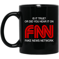 Load image into Gallery viewer, Designs by MyUtopia Shout Out:Fake News Network FNN Ceramic Coffee Mug,BM11OZ 11 oz. Black Mug / Black / One Size,Apparel
