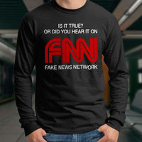 Load image into Gallery viewer, Designs by MyUtopia Shout Out:Fake News Network FNN Trump Humor Long Sleeve Ultra Cotton T-Shirt
