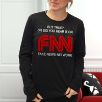 Load image into Gallery viewer, Designs by MyUtopia Shout Out:Fake News Network FNN Trump Humor Long Sleeve Ultra Cotton T-Shirt
