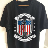 Load image into Gallery viewer, Designs by MyUtopia Shout Out:Fallen Heroes Fallen but Not Forgotten Adult Unisex T-shirt,S / Black,Adult Unisex T-Shirt
