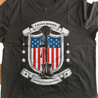 Load image into Gallery viewer, Designs by MyUtopia Shout Out:Fallen Heroes Fallen but Not Forgotten Adult Unisex T-shirt
