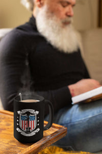 Load image into Gallery viewer, Designs by MyUtopia Shout Out:Fallen Heroes Fallen but Not Forgotten Ceramic Coffee Mug - Black
