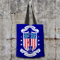Load image into Gallery viewer, Designs by MyUtopia Shout Out:Fallen Heroes, Fallen but Not Forgotten Fabric Fabric Totebag Reusable Shopping Tote,Navy,Reusable Fabric Shopping Tote Bag
