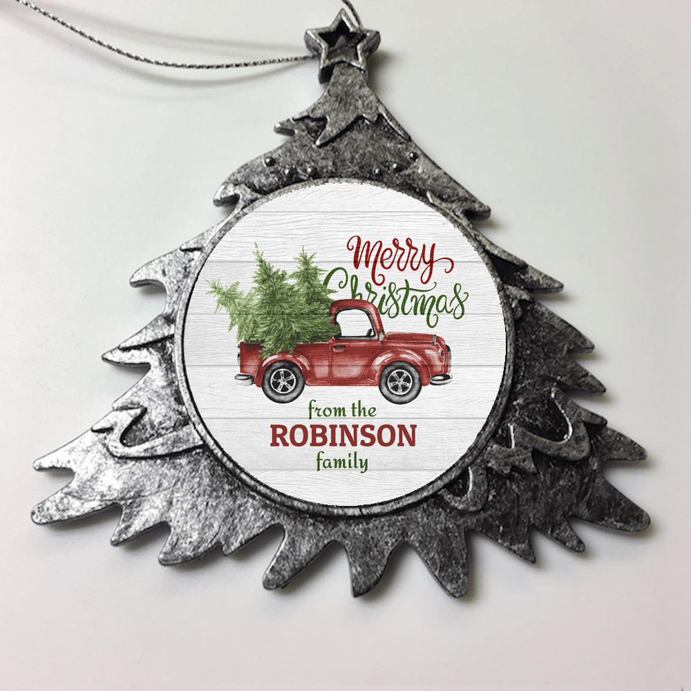 Designs by MyUtopia Shout Out:Family Name Christmas Truck Personalized Christmas Ornament,Christmas Tree,Personalized Christmas Ornament