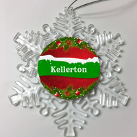 Load image into Gallery viewer, Designs by MyUtopia Shout Out:Family Name Personalized Christmas Keepsake Ornament,Snow Flake,Personalized Christmas Ornament
