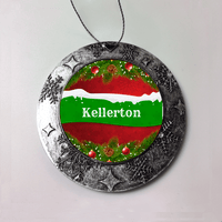 Load image into Gallery viewer, Designs by MyUtopia Shout Out:Family Name Personalized Christmas Keepsake Ornament,Round Ornament,Personalized Christmas Ornament

