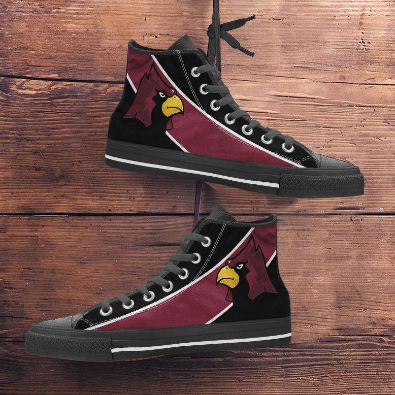 Designs by MyUtopia Shout Out:Fan Art Arizona Cardinals Canvas High Top Shoes,Men's / Mens US 5 (EU38) / Red/Black,High Top Sneakers