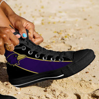 Load image into Gallery viewer, Designs by MyUtopia Shout Out:Fan Art Baltimore Canvas High Top Shoes
