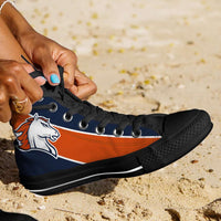 Load image into Gallery viewer, Designs by MyUtopia Shout Out:Fan Art Denver Broncos Canvas High Top Shoes
