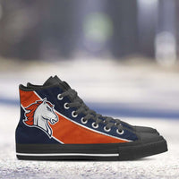Load image into Gallery viewer, Designs by MyUtopia Shout Out:Fan Art Denver Broncos Canvas High Top Shoes
