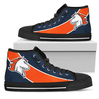 Load image into Gallery viewer, Designs by MyUtopia Shout Out:Fan Art Denver Broncos Canvas High Top Shoes
