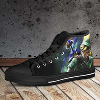 Load image into Gallery viewer, Designs by MyUtopia Shout Out:Fan Art Inspired by Legend of Zelda Video Game Series Canvas High Top Shoes
