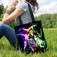 Load image into Gallery viewer, Designs by MyUtopia Shout Out:Fan Art Inspired by Legend of Zelda Video Game Series Fabric Totebag Reusable Shopping Tote
