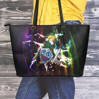 Load image into Gallery viewer, Designs by MyUtopia Shout Out:Fan Art Inspired by Legend of Zelda Video Game Series Faux Leather Totebag Purse Large
