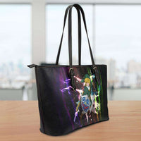 Load image into Gallery viewer, Designs by MyUtopia Shout Out:Fan Art Inspired by Legend of Zelda Video Game Series Faux Leather Totebag Purse Large
