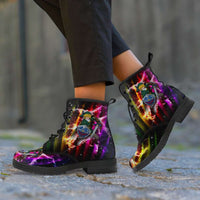 Load image into Gallery viewer, Designs by MyUtopia Shout Out:Fan Art Inspired by Legend of Zelda Video Game Series Vegan Leather Boots,Men&#39;s / Mens US5 (EU38) / Multi,Lace-up Boots

