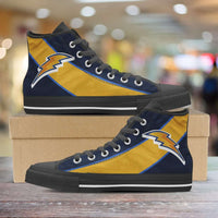 Load image into Gallery viewer, Designs by MyUtopia Shout Out:Fan Art LA Chargers Canvas High Top Shoes
