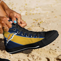 Load image into Gallery viewer, Designs by MyUtopia Shout Out:Fan Art LA Chargers Canvas High Top Shoes
