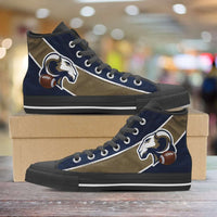Load image into Gallery viewer, Designs by MyUtopia Shout Out:Fan Art LA Ram Canvas High Top Shoes
