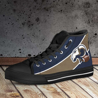 Load image into Gallery viewer, Designs by MyUtopia Shout Out:Fan Art LA Ram Canvas High Top Shoes
