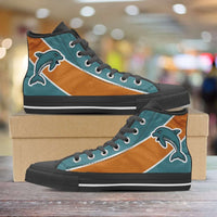 Load image into Gallery viewer, Designs by MyUtopia Shout Out:Fan Art Miami Dolphins Canvas High Top Shoes
