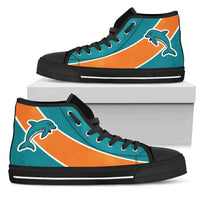Load image into Gallery viewer, Designs by MyUtopia Shout Out:Fan Art Miami Dolphins Canvas High Top Shoes
