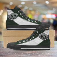 Load image into Gallery viewer, Designs by MyUtopia Shout Out:Fan Art New York Jets Canvas High Top Shoes,Men&#39;s / Mens US 5 (EU38) / Green/White,High Top Sneakers
