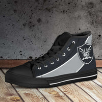 Load image into Gallery viewer, Designs by MyUtopia Shout Out:Fan Art Oakland Raiders Canvas High Top Shoes
