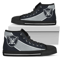 Load image into Gallery viewer, Designs by MyUtopia Shout Out:Fan Art Oakland Raiders Canvas High Top Shoes
