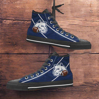 Load image into Gallery viewer, Designs by MyUtopia Shout Out:Fan Art Penn State Canvas High Top Shoes,Men&#39;s / Mens US 5 (EU38) / Blue,High Top Sneakers

