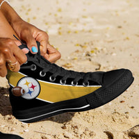Load image into Gallery viewer, Designs by MyUtopia Shout Out:Fan Art Pittsburgh Canvas High Top Shoes
