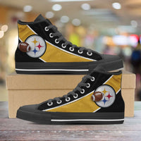 Load image into Gallery viewer, Designs by MyUtopia Shout Out:Fan Art Pittsburgh Canvas High Top Shoes
