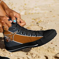 Load image into Gallery viewer, Designs by MyUtopia Shout Out:Fan Art Texas Longhorns Canvas High Top Shoes

