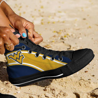 Load image into Gallery viewer, Designs by MyUtopia Shout Out:Fan Art West Virginia Canvas High Top Shoes
