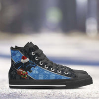 Load image into Gallery viewer, Designs by MyUtopia Shout Out:fans of the Carolina Panthers Christmas Football Pattern Canvas High Top Shoes
