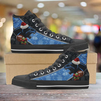 Load image into Gallery viewer, Designs by MyUtopia Shout Out:fans of the Carolina Panthers Christmas Football Pattern Canvas High Top Shoes
