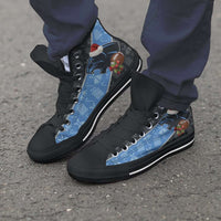 Load image into Gallery viewer, Designs by MyUtopia Shout Out:fans of the Carolina Panthers Christmas Football Pattern Canvas High Top Shoes
